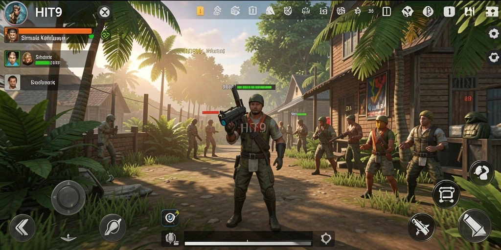 Gameplay HIT9 yang menunjukkan interaksi karakter dalam dunia simulasi.