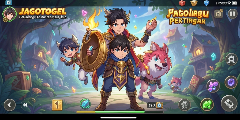Tampilan gameplay seru di JAGOTOGEL dengan karakter Anime yang menarik.