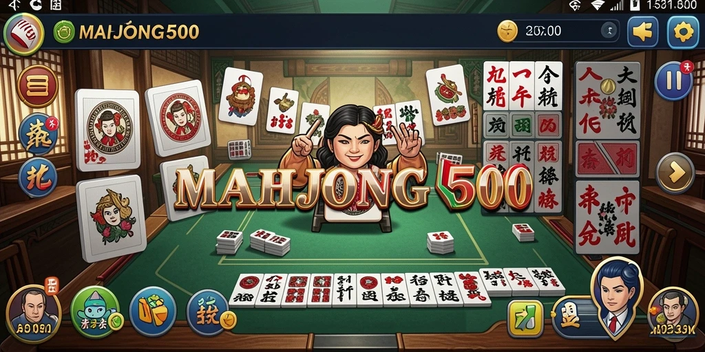 Tangkapan layar utama MAHJONG500 menunjukkan gameplay yang menarik dan menghibur.