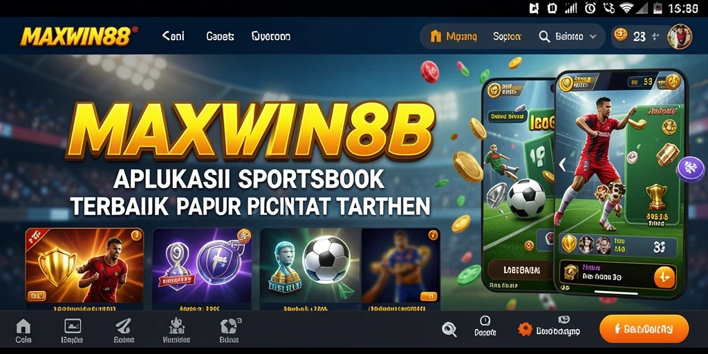 Tampilan menarik aplikasi MAXWIN88 dengan berbagai pilihan taruhan olahraga.