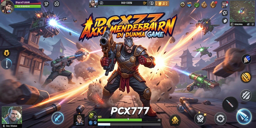 Tangkapan layar utama menampilkan aksi intens dari gameplay PCX777.