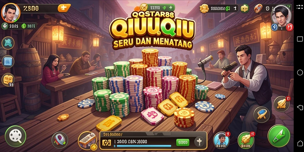 Tampilan gameplay QiuQiu yang seru dan menarik.