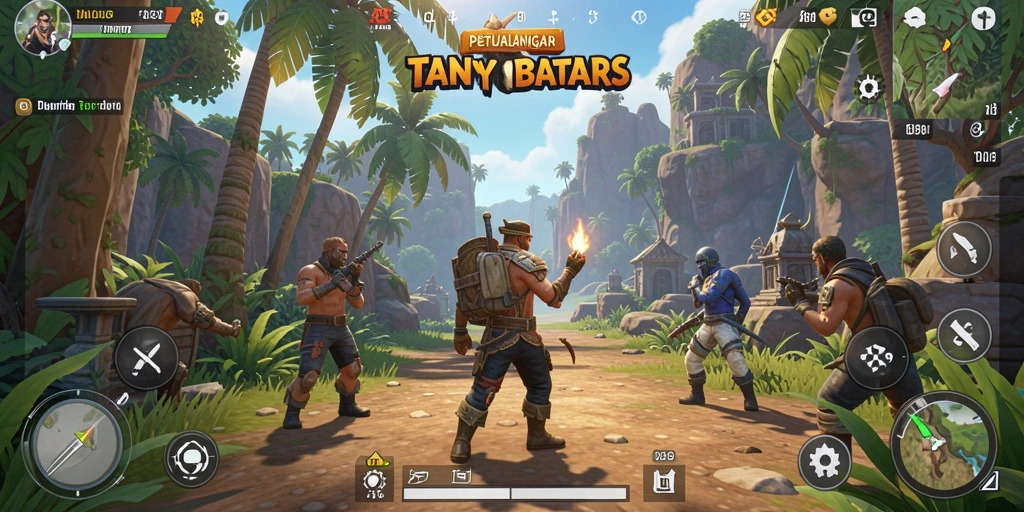 Tangkapan layar gameplay UNGUTOTO menampilkan petualangan di dunia terbuka.