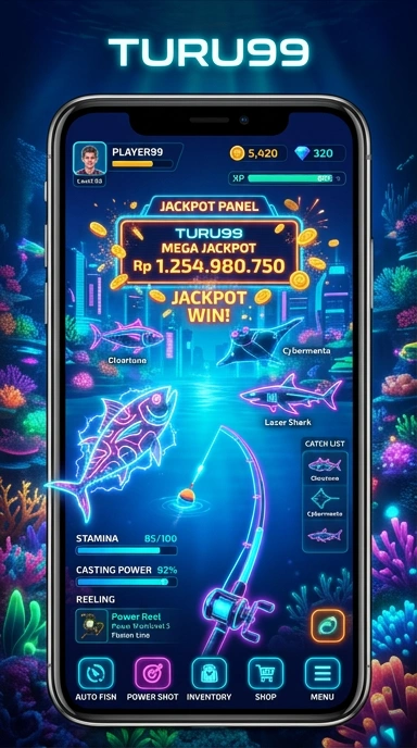 Screenshot antarmuka aplikasi turu99 yang menarik.
